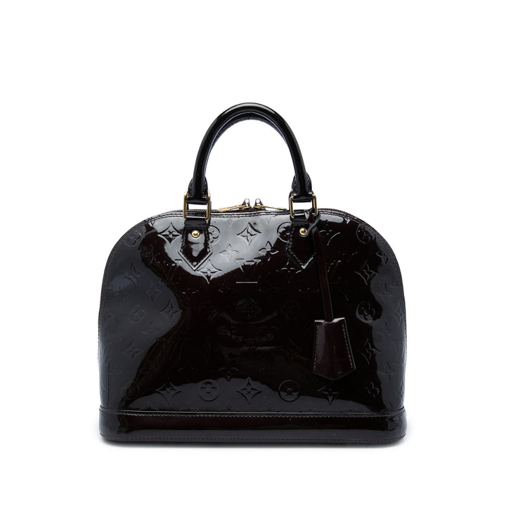 Louis Vuitton Sac à main Alma Monogram PM Cuir verni Violet – vue principale – GABY PARIS
