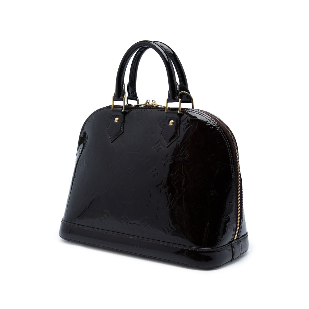 Louis Vuitton Sac à main Alma Monogram PM Cuir verni Violet – vue 2 – GABY PARIS