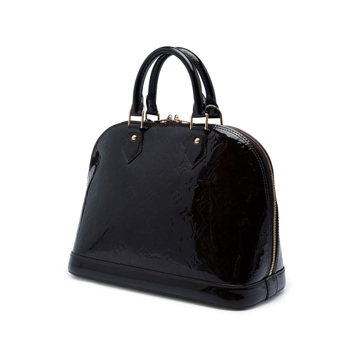 Louis Vuitton Sac à main Alma Monogram PM Cuir verni Violet – vue 2 – GABY PARIS