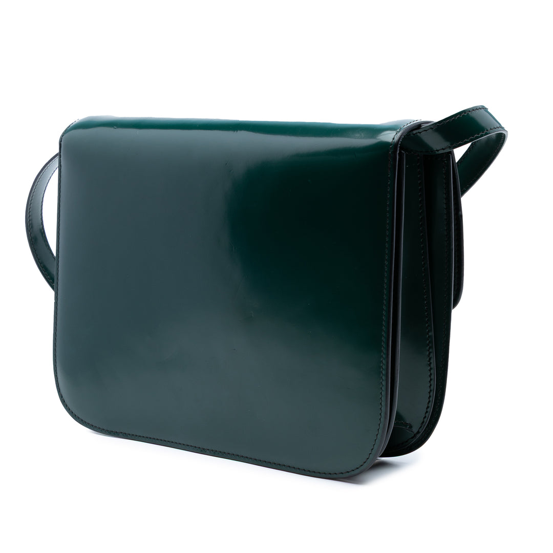 Celine Medium Cuir verni Classic Boîte Vert