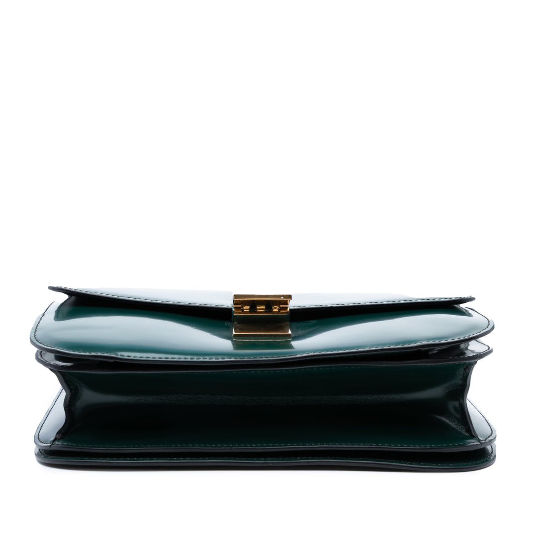 Celine Medium Cuir verni Classic Boîte Vert