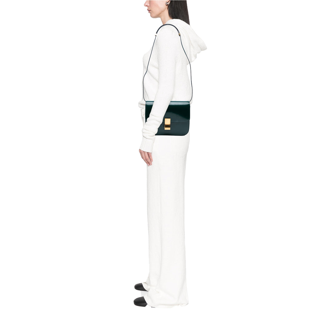 Celine Medium Cuir verni Classic Boîte Vert
