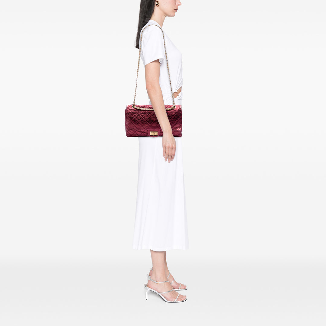 Chanel Matelassé Metallic Cuir d’agneau Reissue 2.55 Double rabat 227
