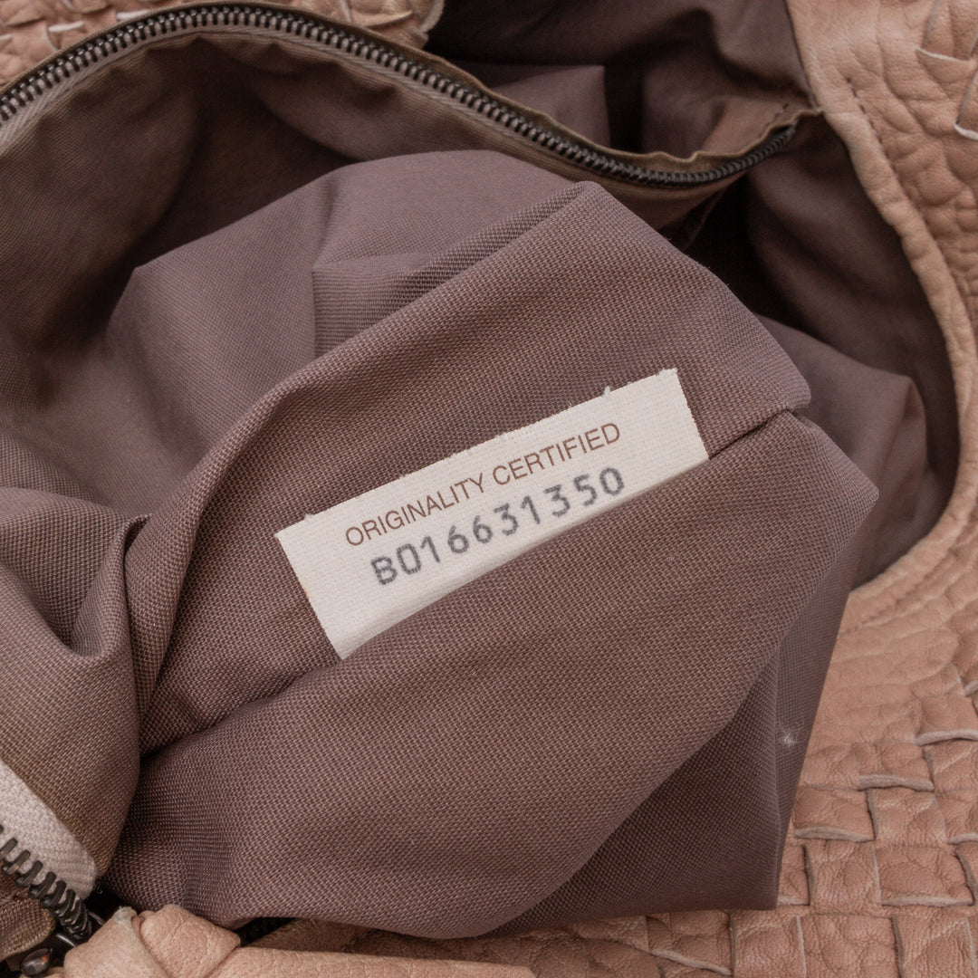 Large Nappa Intrecciato Capri Tote Brown - Gaby Paris