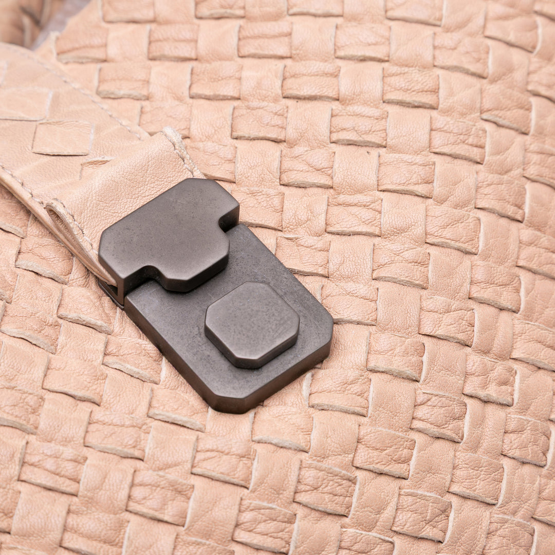 Large Nappa Intrecciato Capri Tote Brown - Gaby Paris