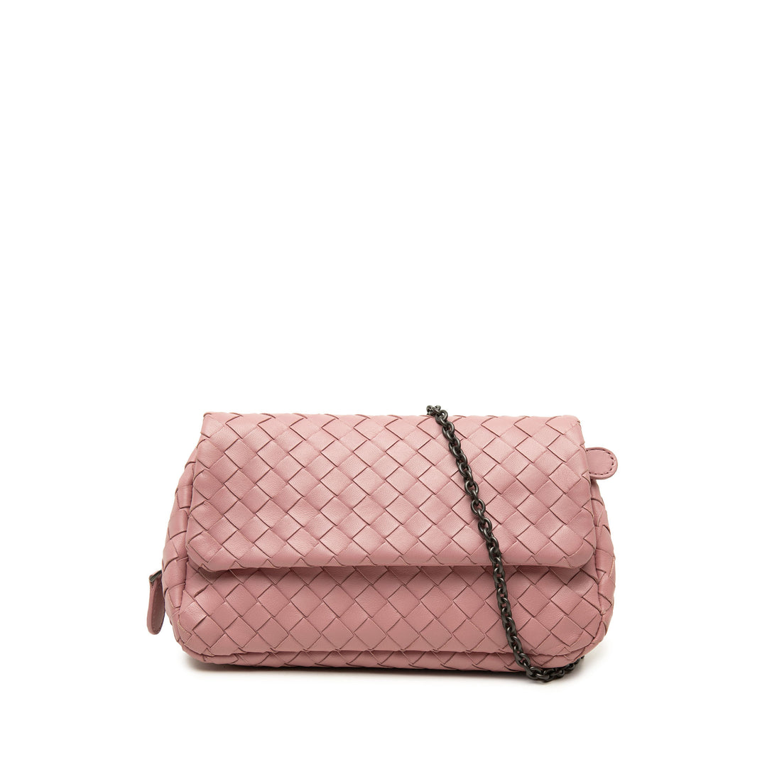 Bottega Veneta Sac bandoulière Intrecciato Expandable Chaîne à rabat nappa Mini Rose – vue principale – GABY PARIS