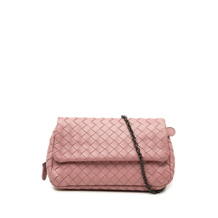 Bottega Veneta Sac bandoulière Intrecciato Expandable Chaîne à rabat nappa Mini Rose – vue principale – GABY PARIS