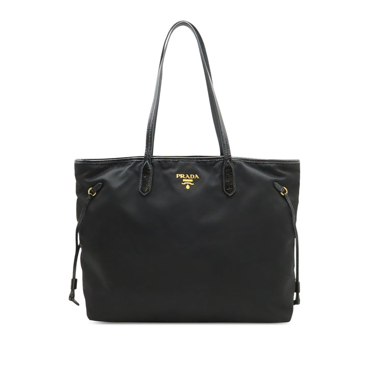 Prada Cuir verni à finitions Tessuto Cabas