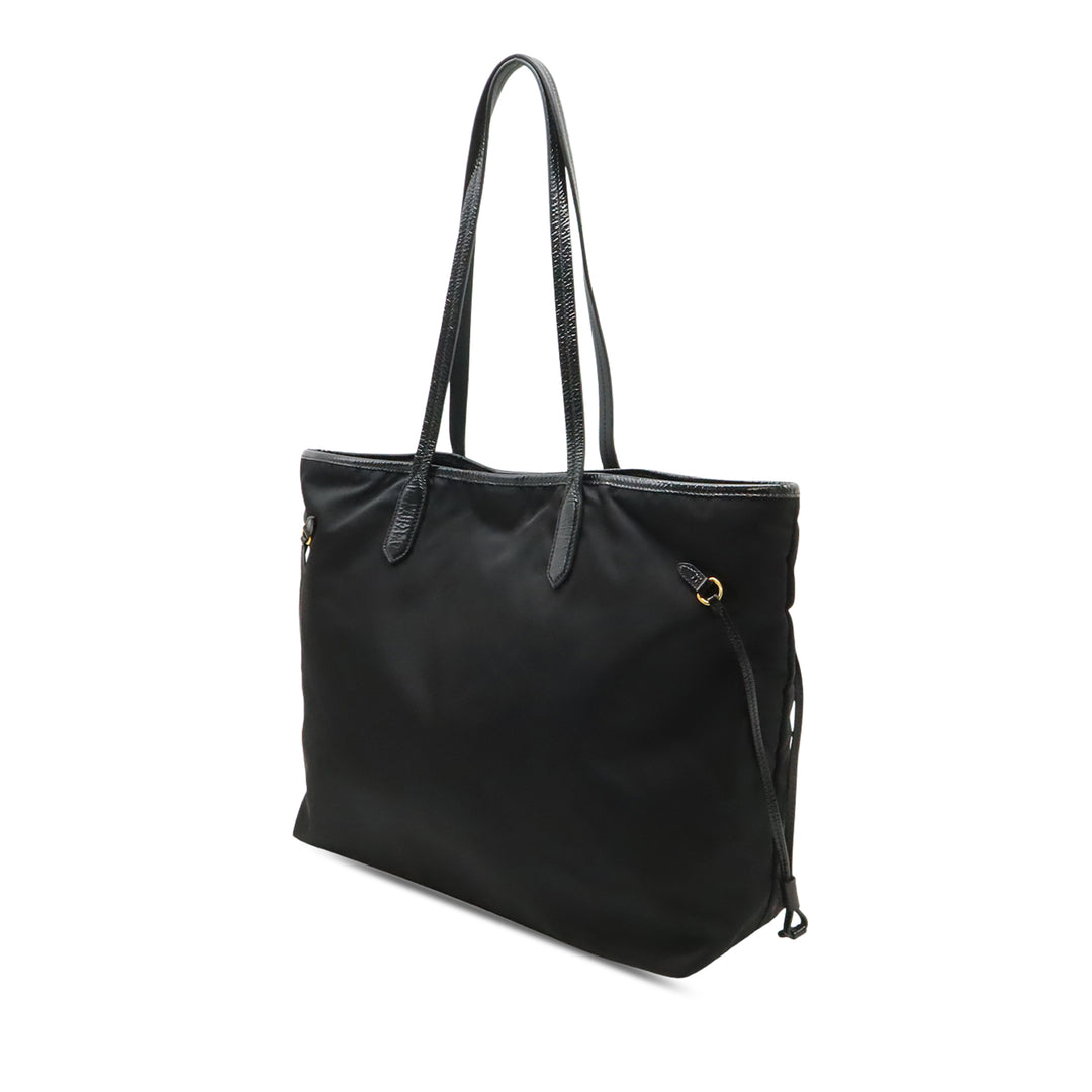 Prada Cuir verni à finitions Tessuto Cabas