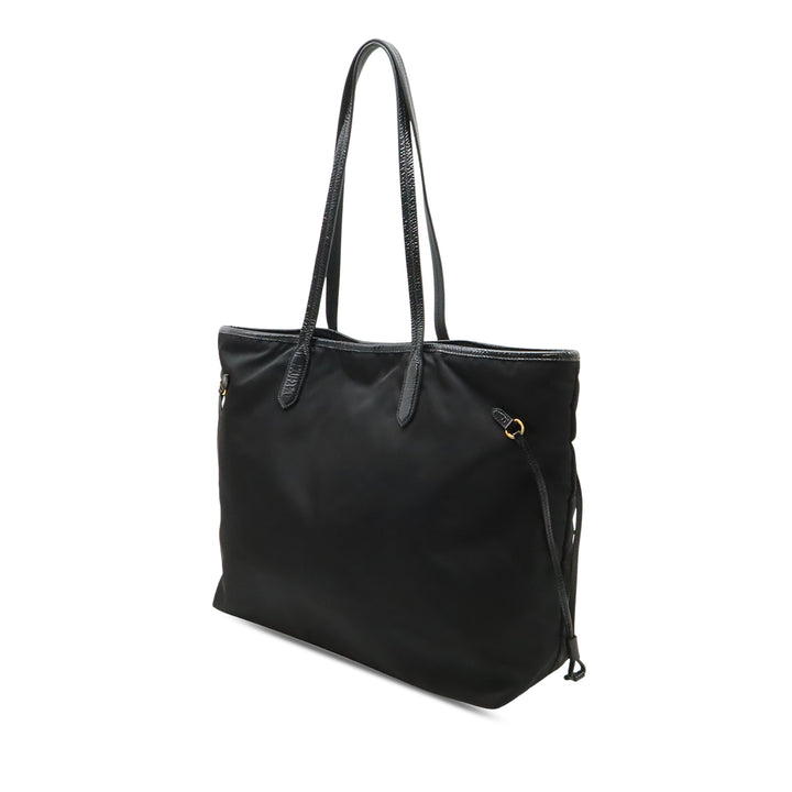 Prada Cuir verni à finitions Tessuto Cabas