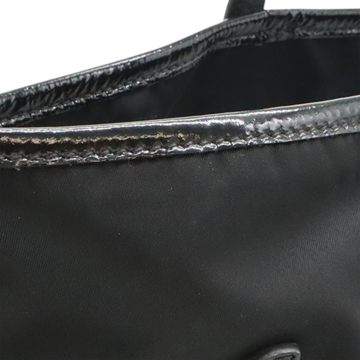 Prada Cuir verni à finitions Tessuto Cabas