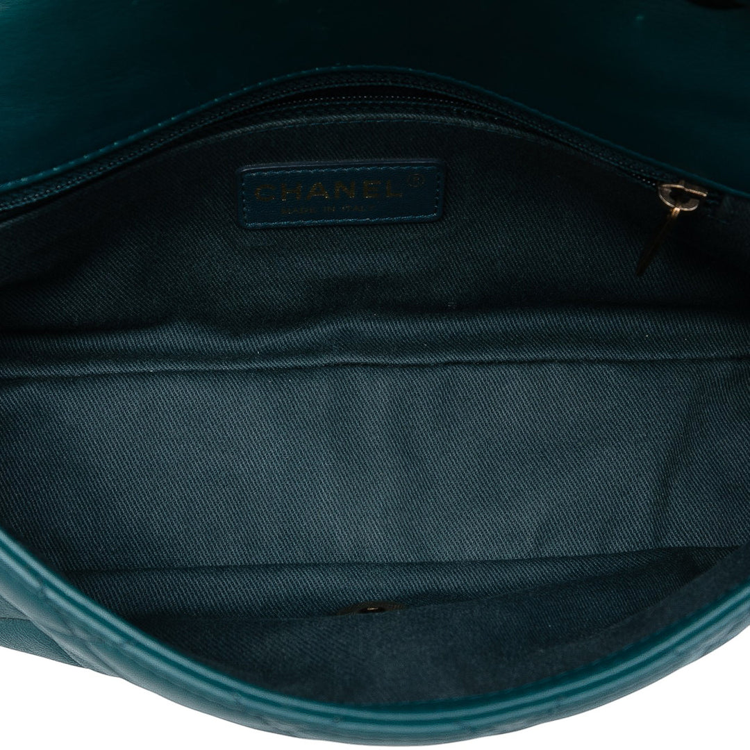 Chanel CC Matelassé Cuir d’agneau East West Simple rabat