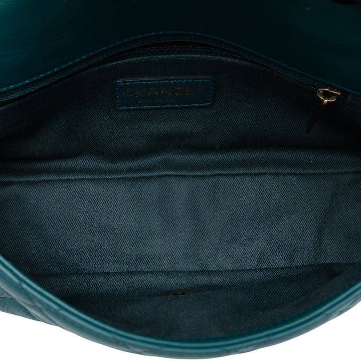 Chanel CC Matelassé Cuir d’agneau East West Simple rabat