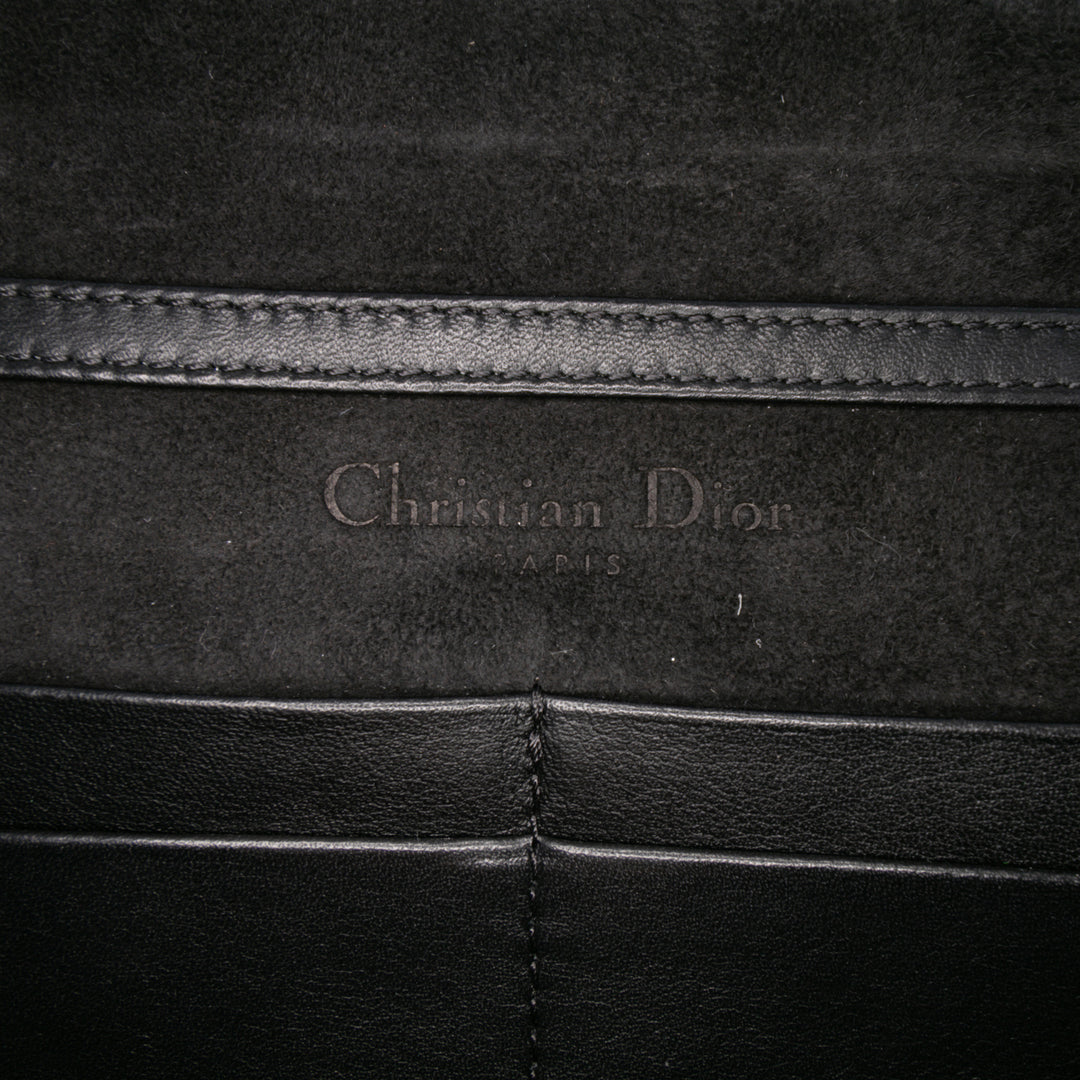 Studded Calfskin Cannage Lady Dior Wallet on Chain Black - Gaby Paris