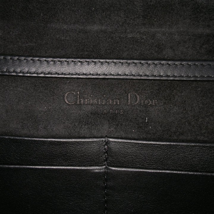 Studded Calfskin Cannage Lady Dior Wallet on Chain Black - Gaby Paris