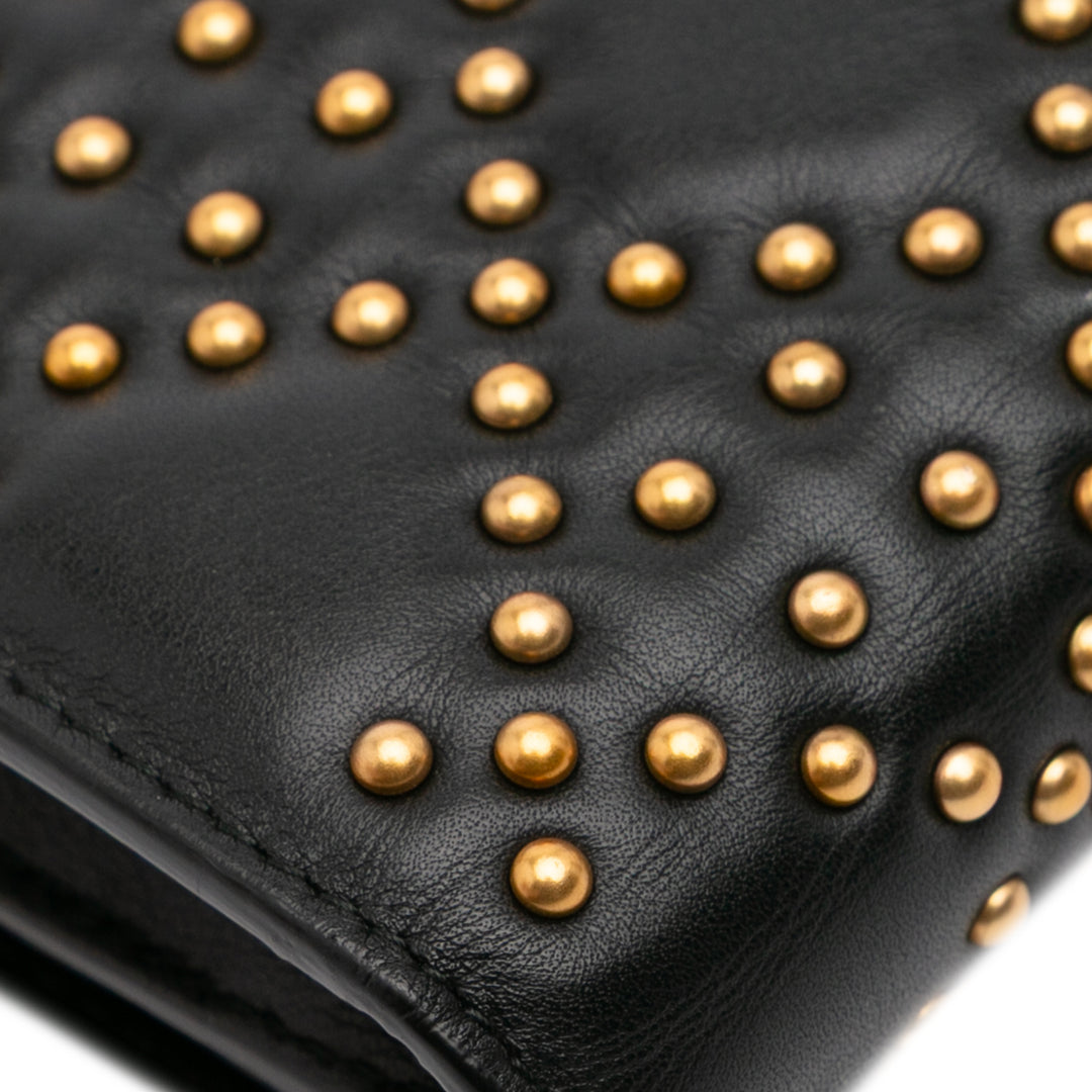 Studded Calfskin Cannage Lady Dior Wallet on Chain Black - Gaby Paris