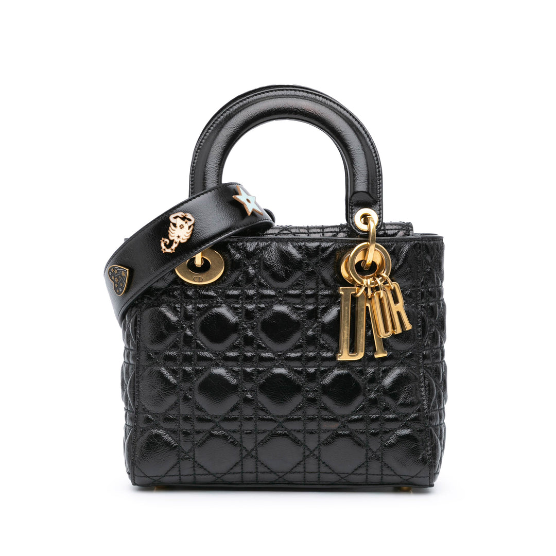 Small Crinkled Patent Cannage My ABCDior Lady Dior Black - Gaby Paris