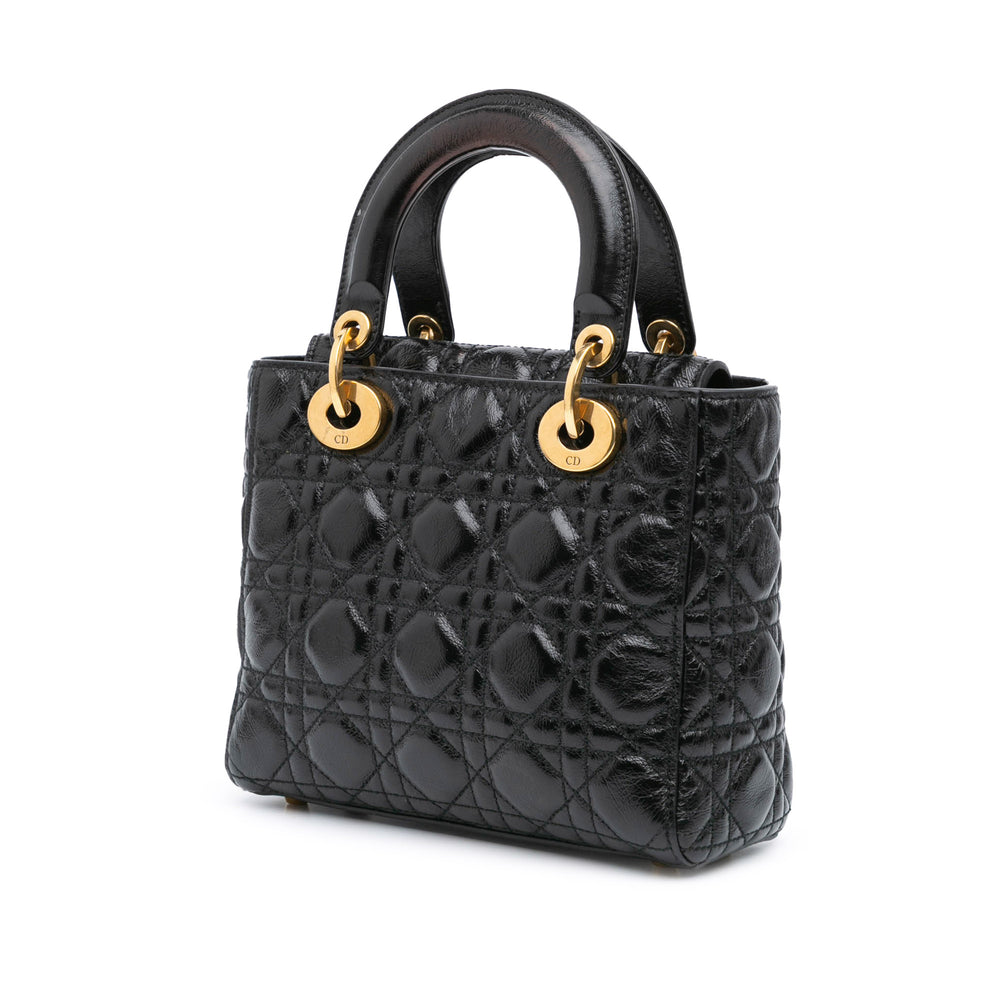 Small Crinkled Patent Cannage My ABCDior Lady Dior Black - Gaby Paris
