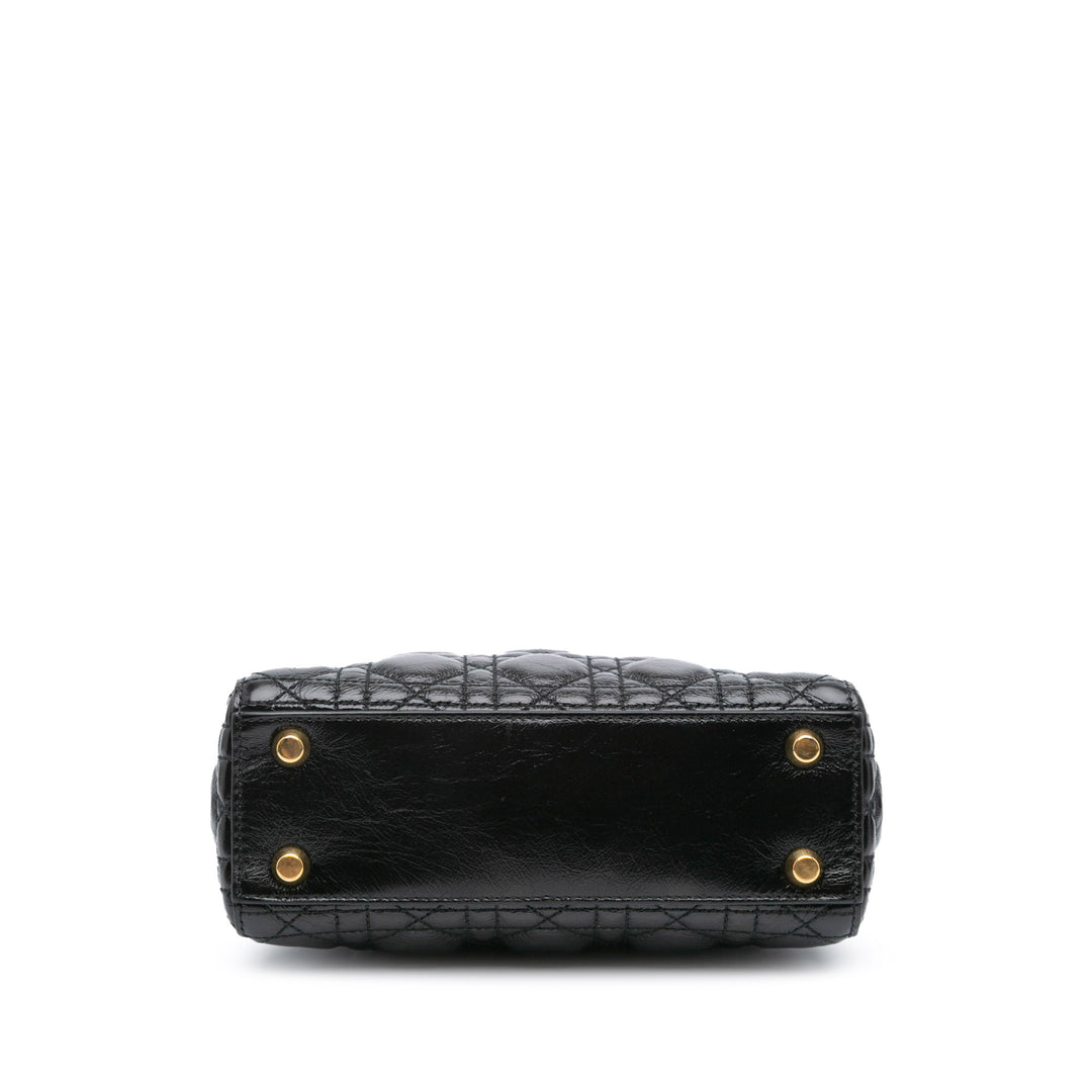 Small Crinkled Patent Cannage My ABCDior Lady Dior Black - Gaby Paris