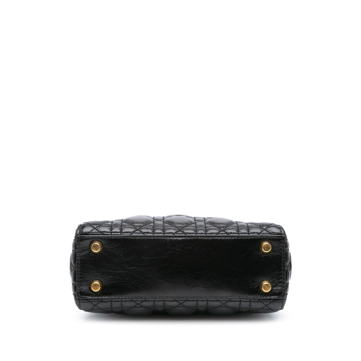 Small Crinkled Patent Cannage My ABCDior Lady Dior Black - Gaby Paris