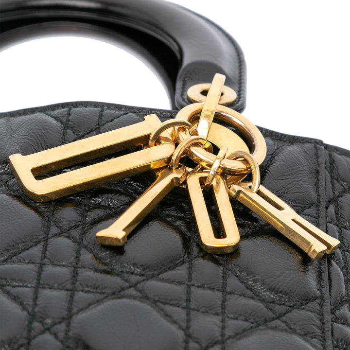 Small Crinkled Patent Cannage My ABCDior Lady Dior Black - Gaby Paris