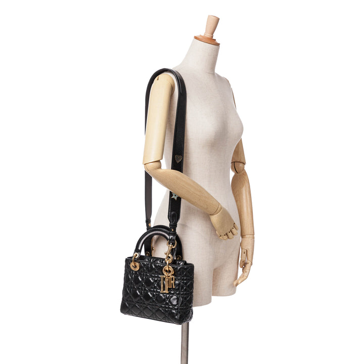 Small Crinkled Patent Cannage My ABCDior Lady Dior Black - Gaby Paris