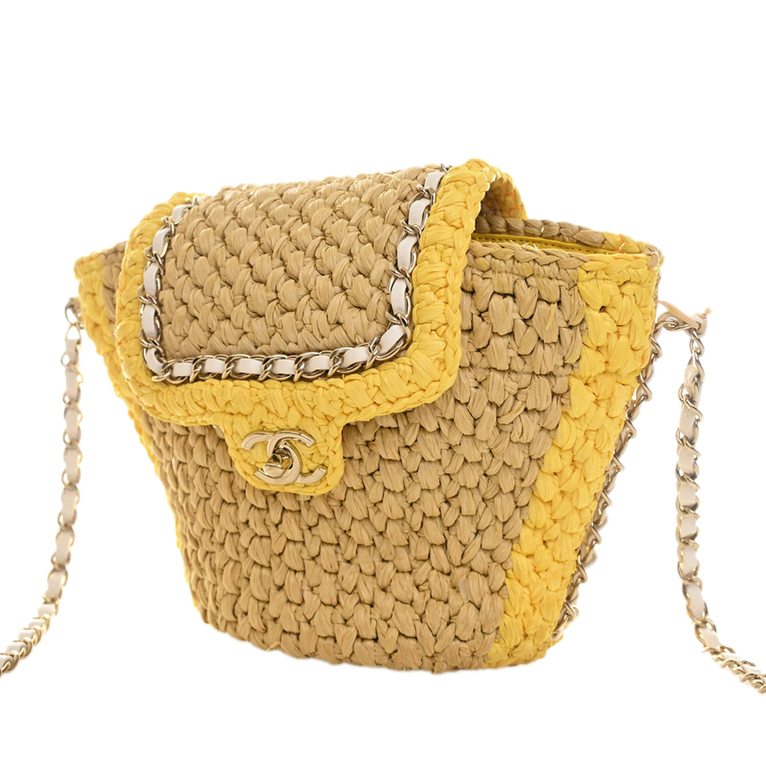 Chanel Raffia Venice Beach Basket à rabat