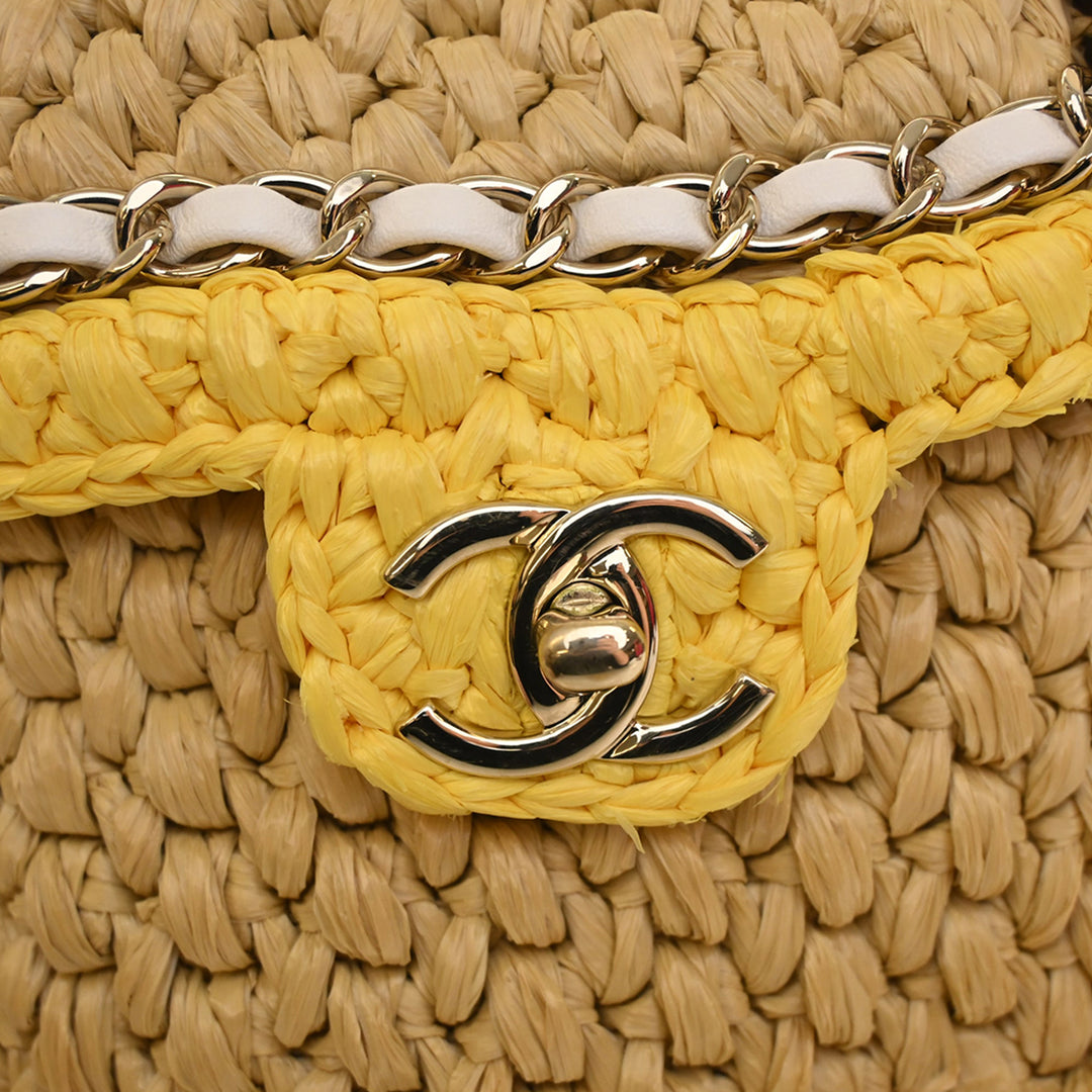 Chanel Raffia Venice Beach Basket à rabat