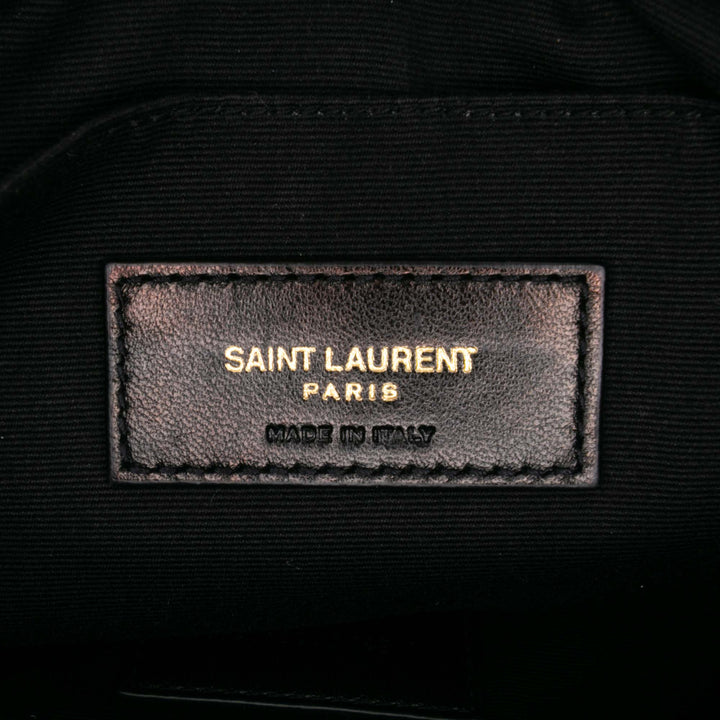 Saint Laurent Chevron Cuir Monogram Zip A5 Wristlet Pochette Noir
