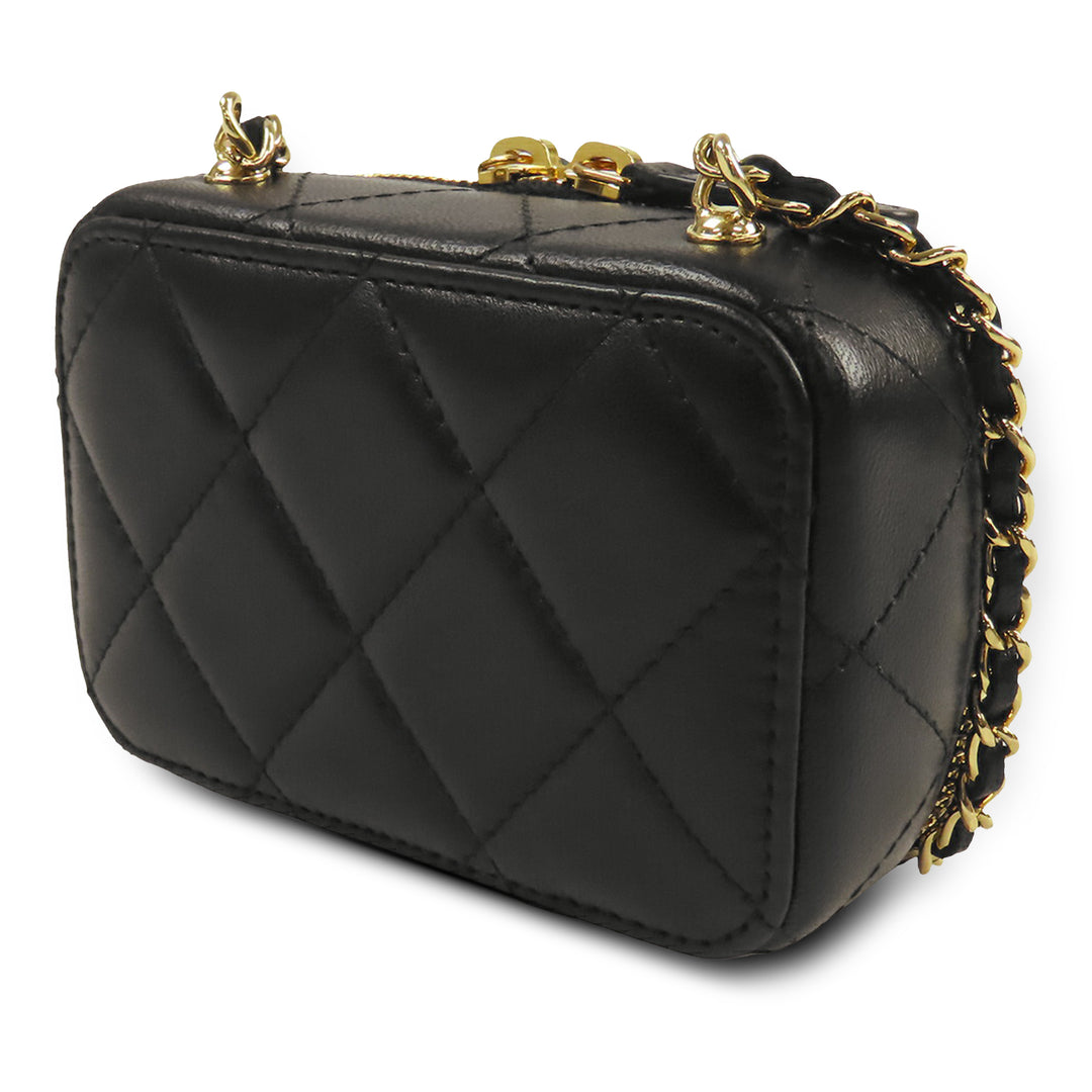 Chanel Extra Mini CC Matelassé Golden Plate Vanity Sac porté croisé