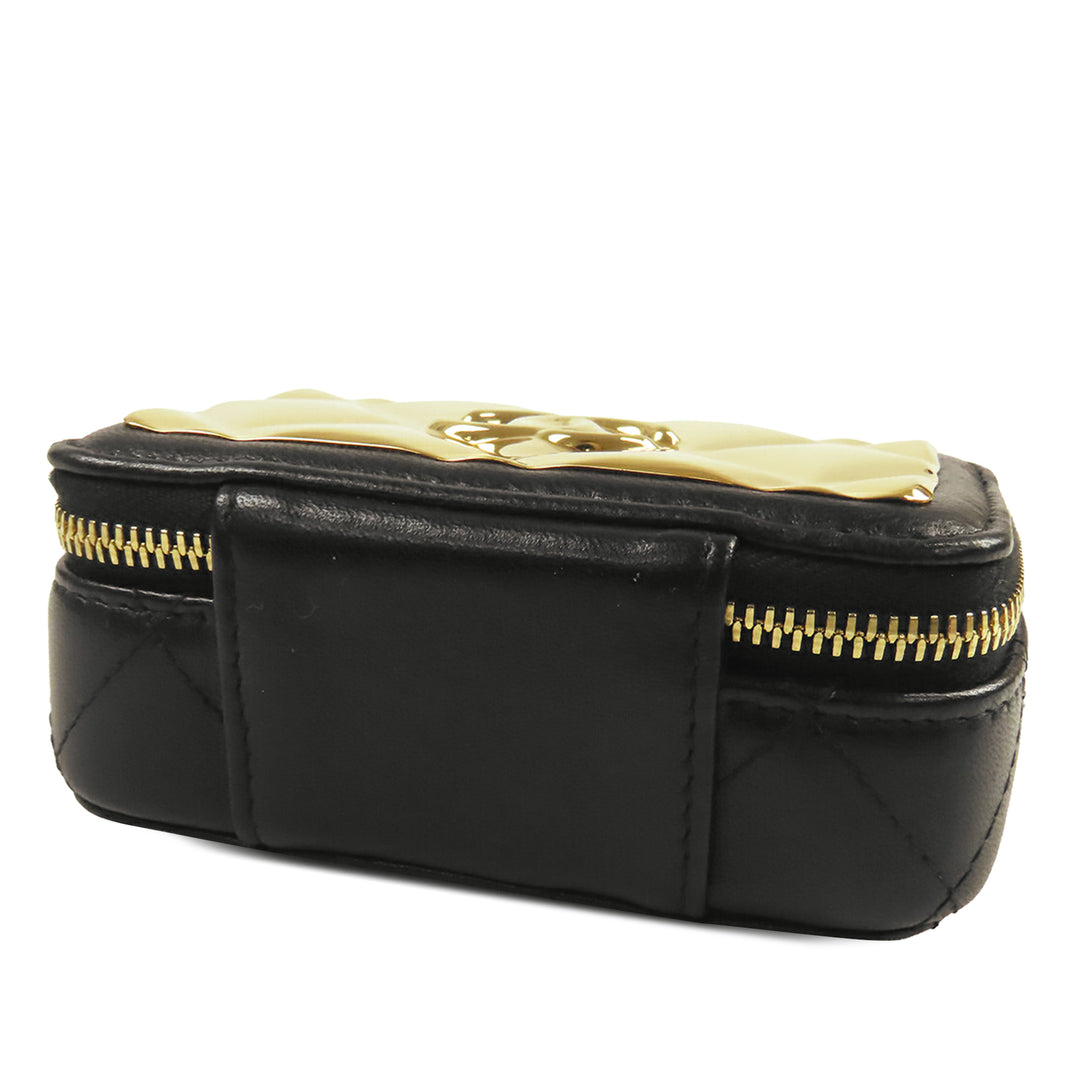 Chanel Extra Mini CC Matelassé Golden Plate Vanity Sac porté croisé