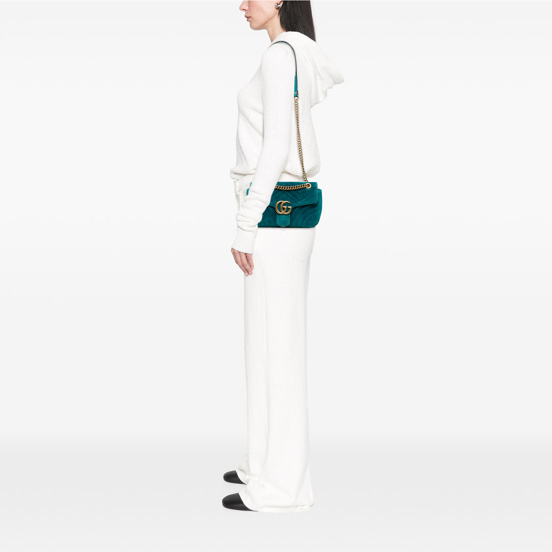 Gucci Medium GG Marmont Matelasse Velours Sac bandoulière