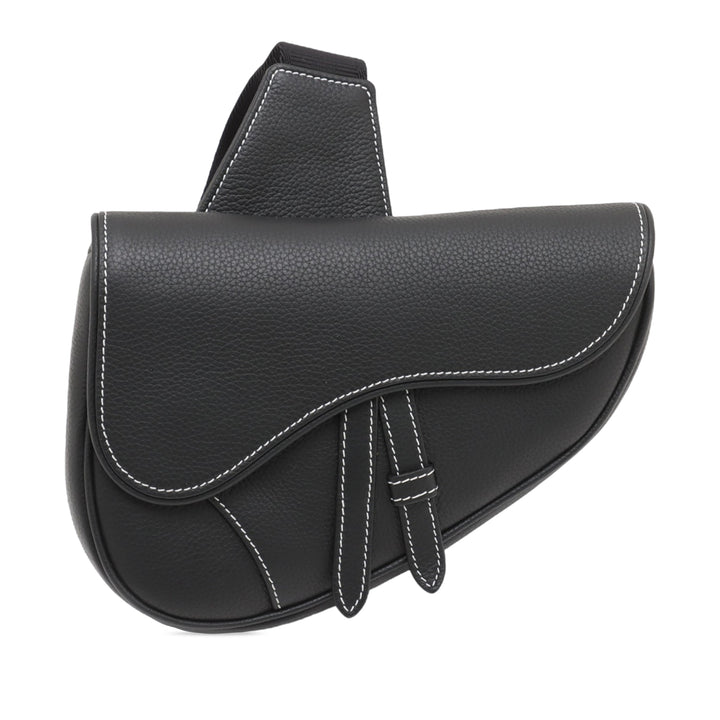 Dior Cuir de veau grainé Saddle Sac porté croisé