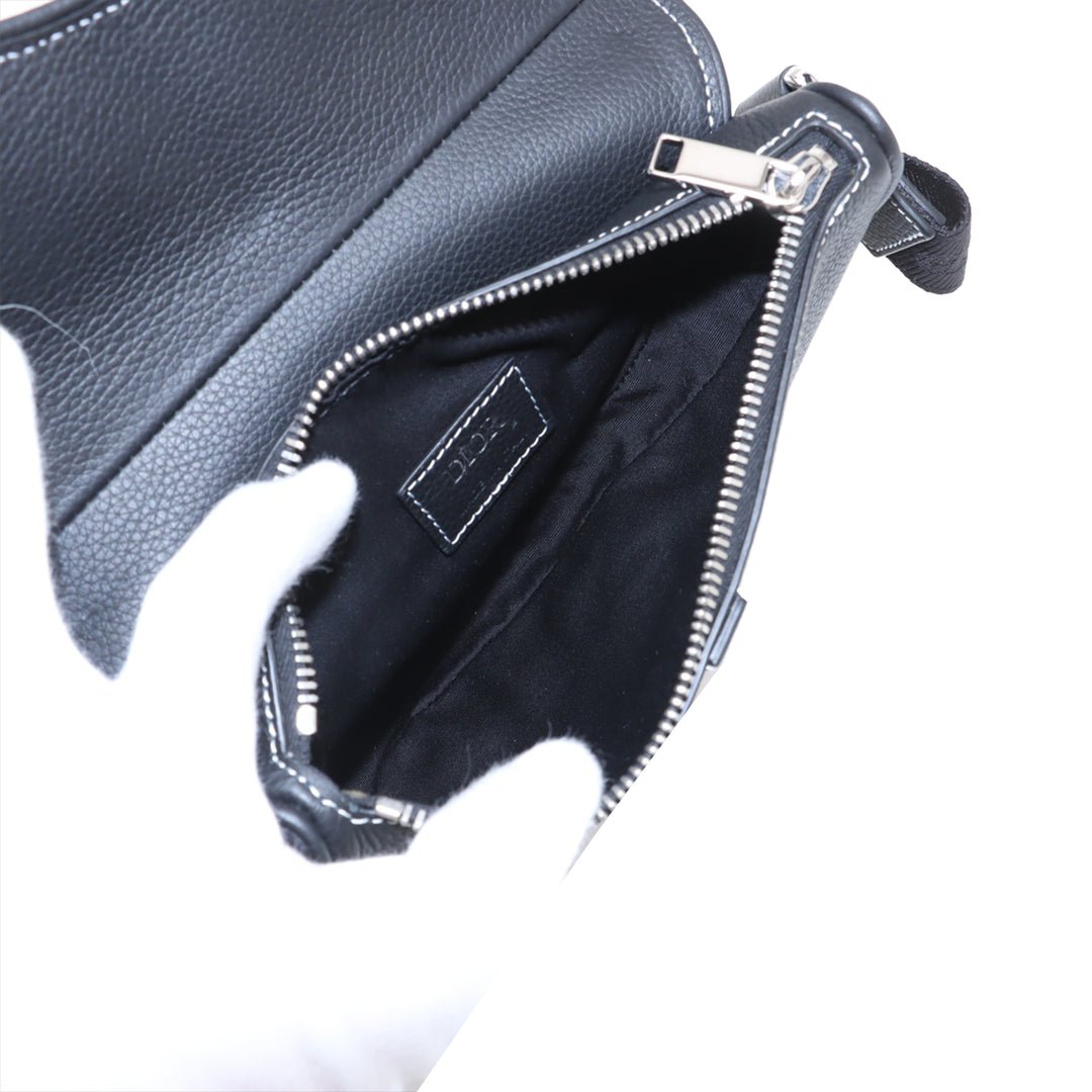 Dior Cuir de veau grainé Saddle Sac porté croisé