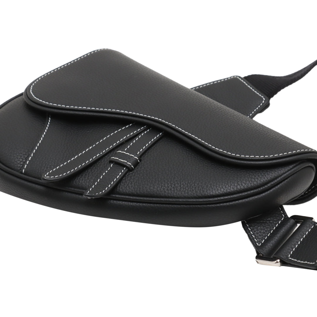 Dior Cuir de veau grainé Saddle Sac porté croisé