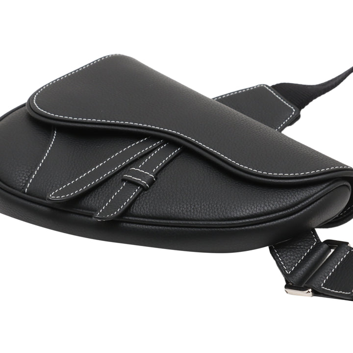 Dior Cuir de veau grainé Saddle Sac porté croisé