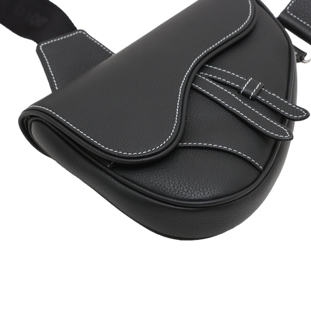 Dior Cuir de veau grainé Saddle Sac porté croisé