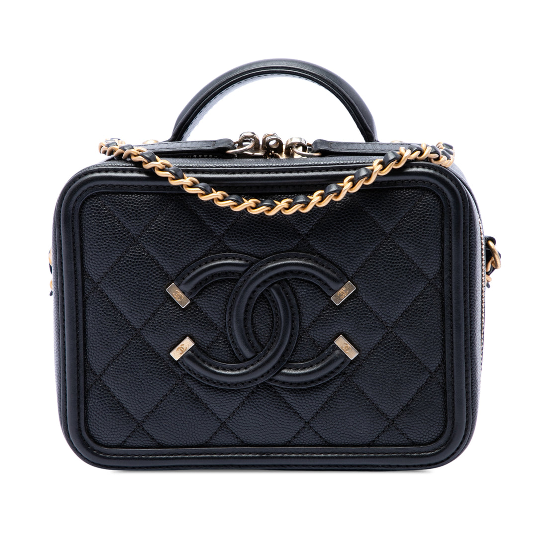 Chanel CC Filigree Vanity Petit Cuir caviar