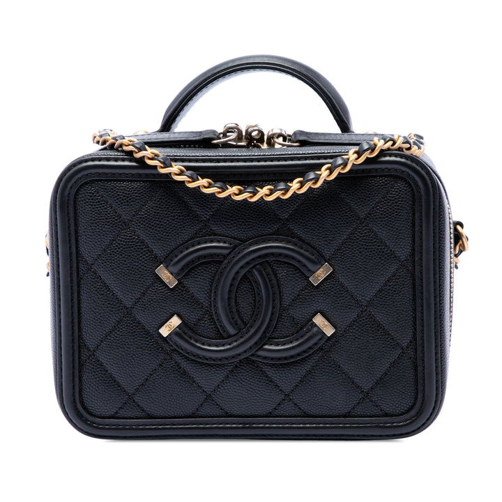 Chanel CC Filigree Vanity Petit Cuir caviar