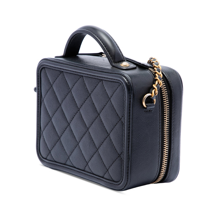 Chanel CC Filigree Vanity Petit Cuir caviar