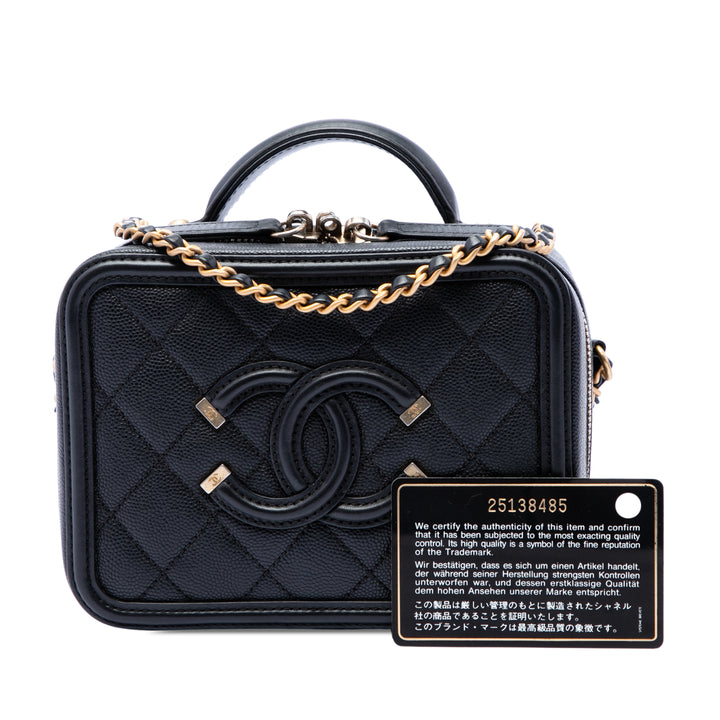 Chanel CC Filigree Vanity Petit Cuir caviar