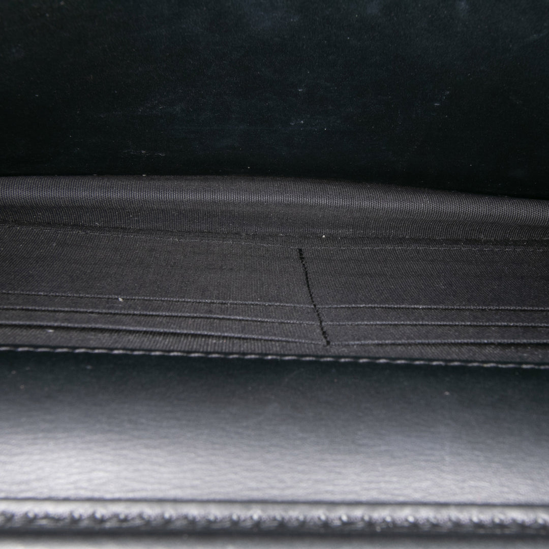 Lambskin Coco Boy Wallet On Chain Black - Gaby Paris