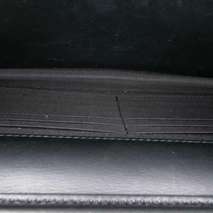 Lambskin Coco Boy Wallet On Chain Black - Gaby Paris