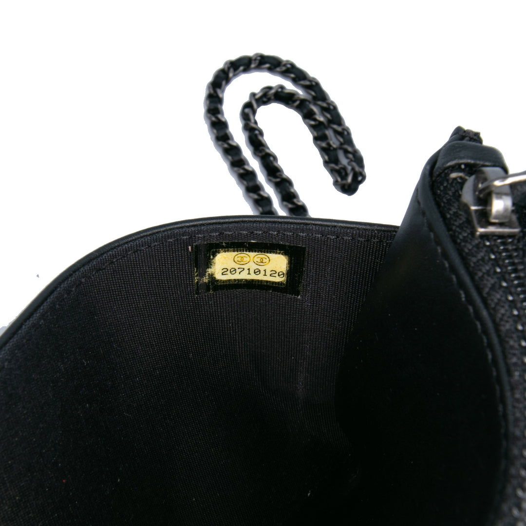 Lambskin Coco Boy Wallet On Chain Black - Gaby Paris