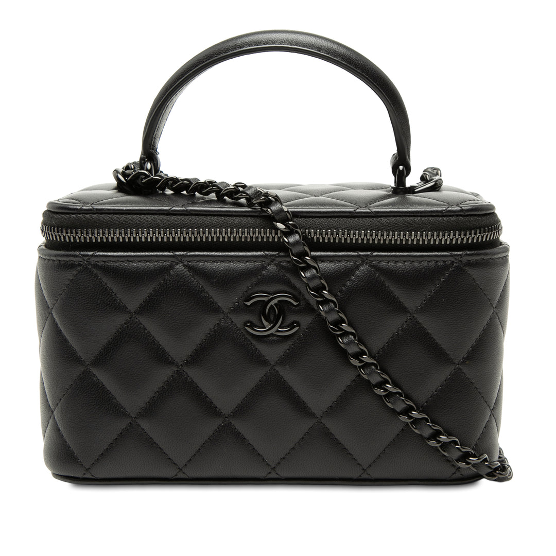 Chanel Small Cuir d’agneau So anse supérieure Vanity avec chaîne