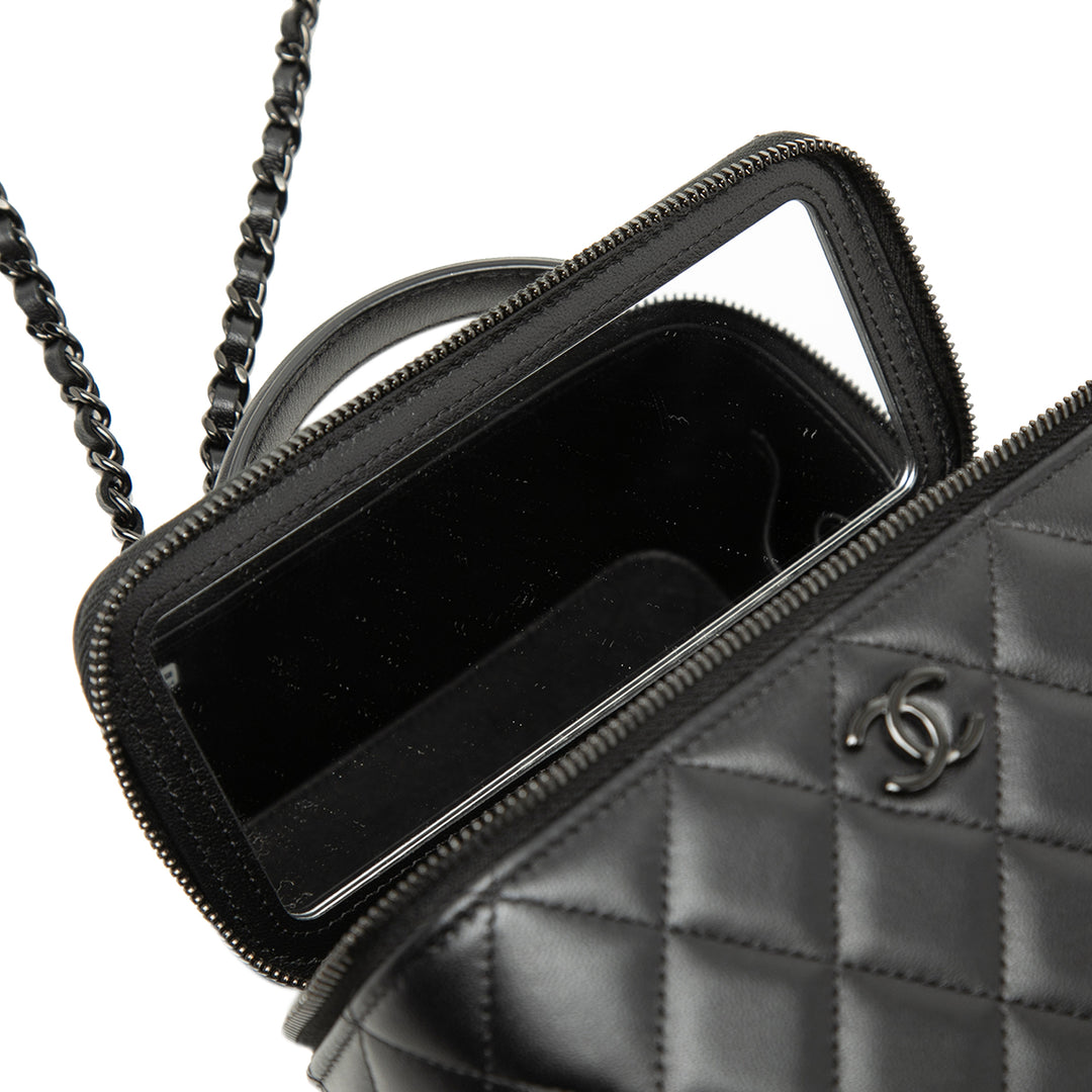 Chanel Small Cuir d’agneau So anse supérieure Vanity avec chaîne