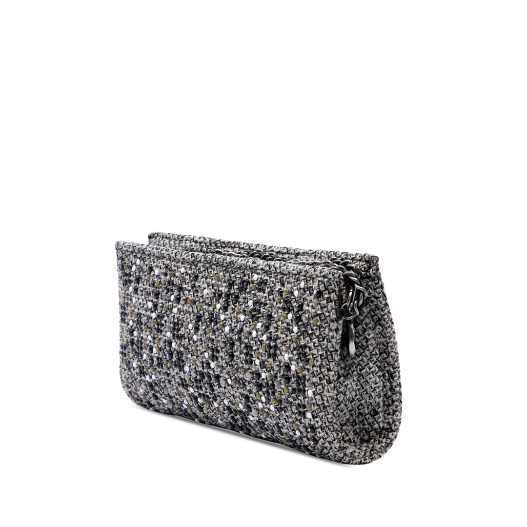 Monochrome Orné Mineral Nights Pochette Wristlet Tweed Noir