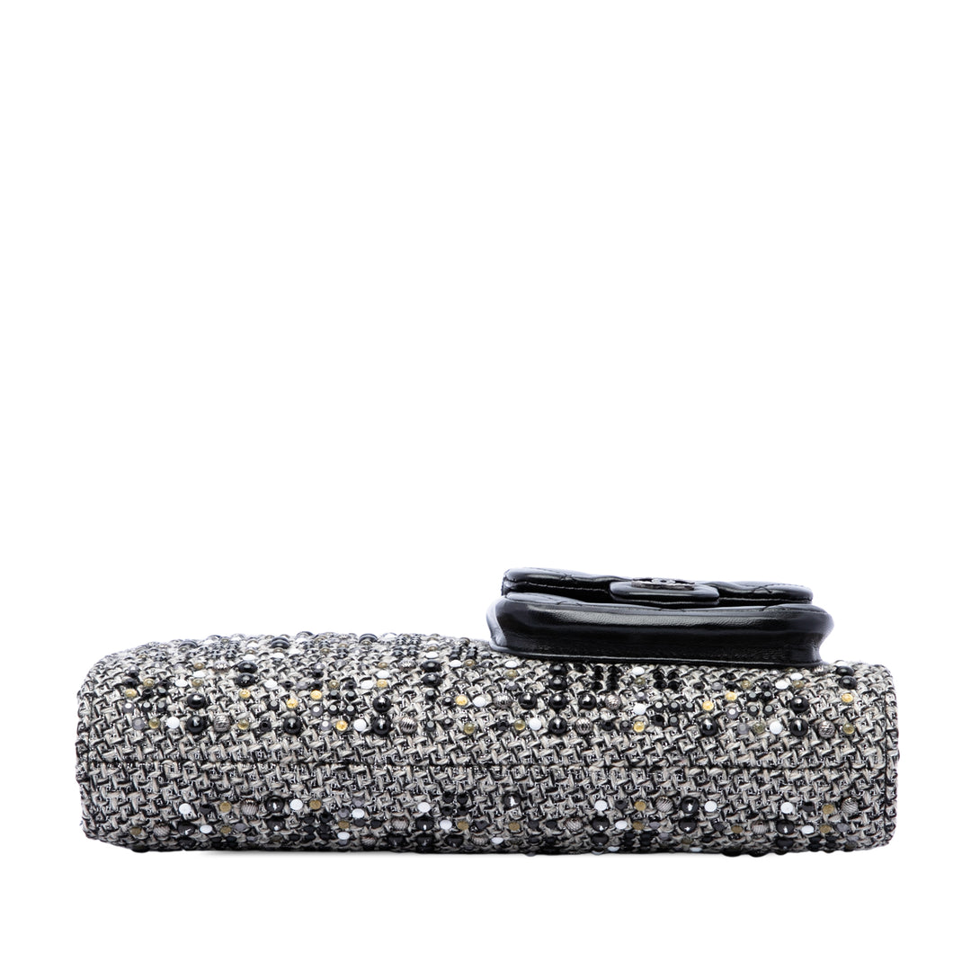 Monochrome Orné Mineral Nights Pochette Wristlet Tweed Noir