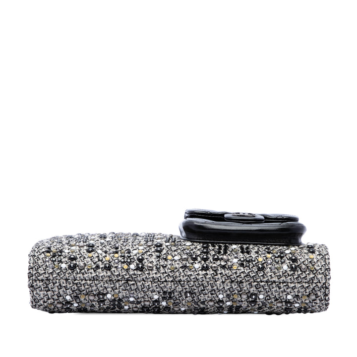 Monochrome Orné Mineral Nights Pochette Wristlet Tweed Noir