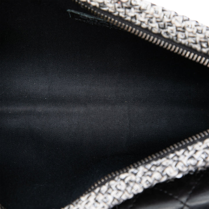 Monochrome Orné Mineral Nights Pochette Wristlet Tweed Noir